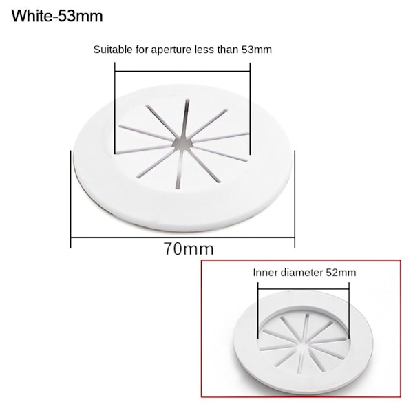 Deksle Datorgenomföring HVIT 53MM hvit