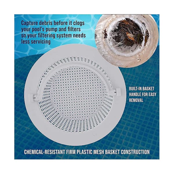 Replacement Pool Skimmer Baskets with Handle, 2-Pack - Above Ground Pool Thru Wall Skimmer