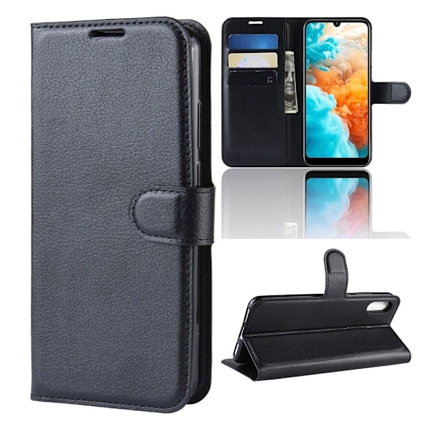 Huawei Y6 (2019) - Litchi Pung Etui - Sort Black Svart