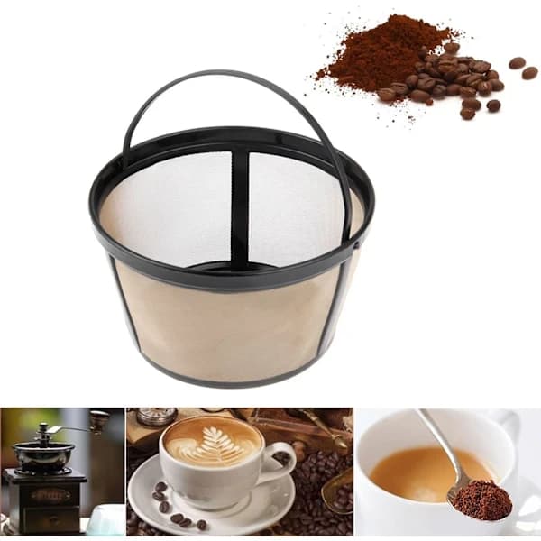 {PL} Kaffefilter universelt permanent med solid bunddesign