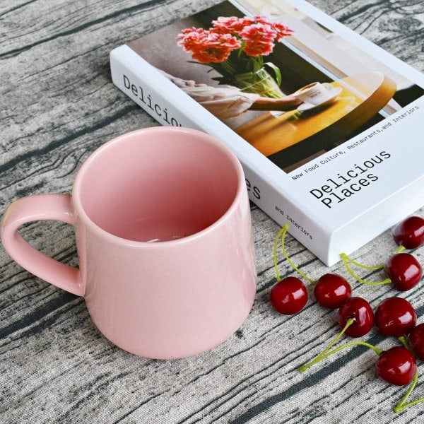 Stor blank kaffemugg i keramik, tekopp för kontor och hem, 414 ml, tål diskmaskin och mikrovågsugn, 1-pack