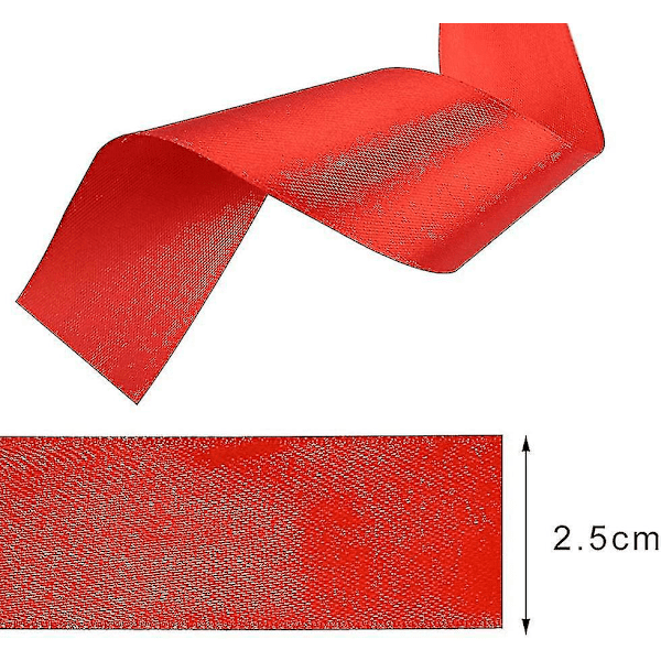 2 Rullar 50 Yards Heilwiy Julband, 1 Tum Bred Heilwiy Jul Satinband Dubbelsidigt Polyesterband
