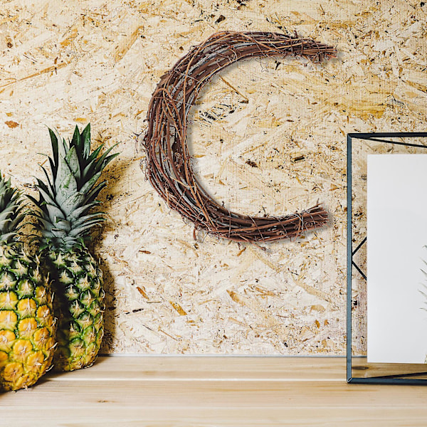 2 st Månskärade DIY Rattan Kransar Handgjorda DIY Rattanringar Vinranka Krans för DIY Hantverk