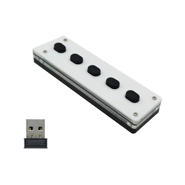 [PL】 Tyst Silikon Bluetooth Anpassningsbart Programmerings Makrotangentbord 5-Tangenter Macropad Kopiera Klistra in USB-Tangentbord, B