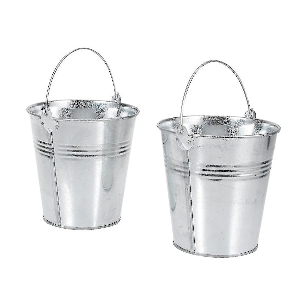 6x Metalspande & Potter Mini Spande til Træplantning, Bryllup, Fest