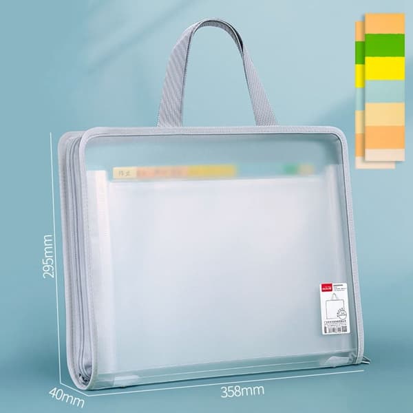 Dokumentoppbevaringspose Transparent filveske GRÅ