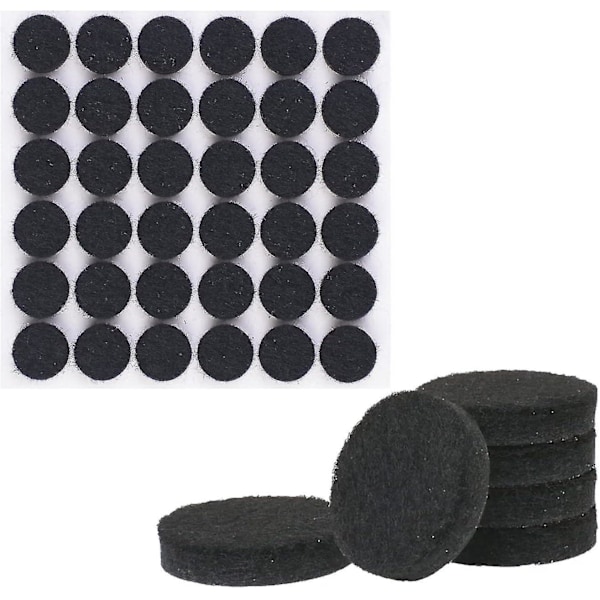 108 Filtplattor (runda, 15 mm), 15 mm Svarta Självhäftande Golvskydd Filtplattor, 5 mm Tjocklek, Möbelbensdynor