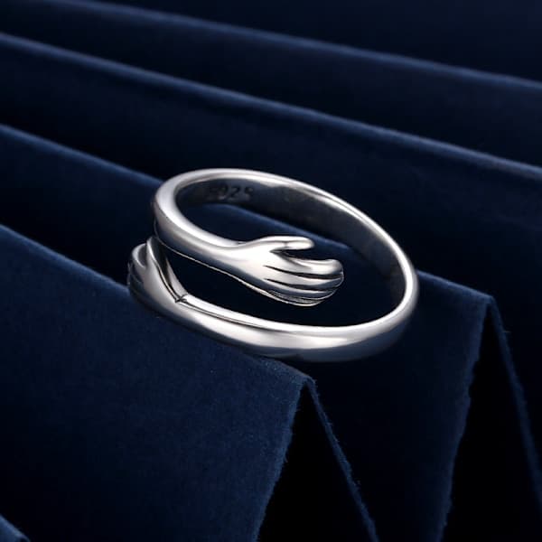 Kramring, 925 Sterling Silver Justerbar Öppen Kramring