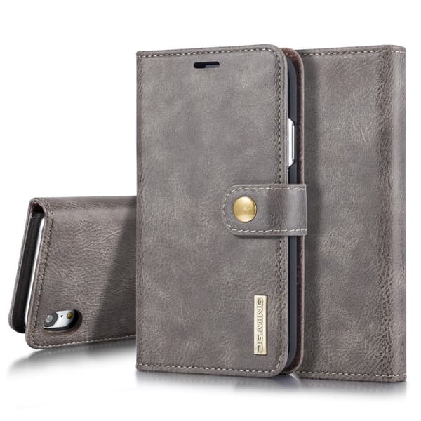 DG.MING 2-i-1 Magnetisk Wallet iPhone XR Brun