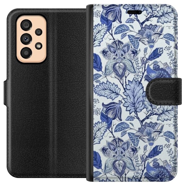 Samsung Galaxy A53 5G Pung Etui Blomster Blå...