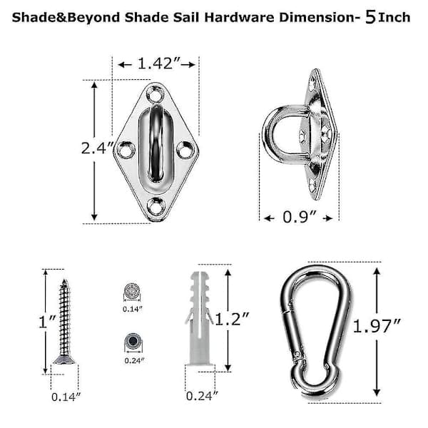 304 Marine Grade Solsejl Hardware Kit 5\" 24 Stykker [PL]