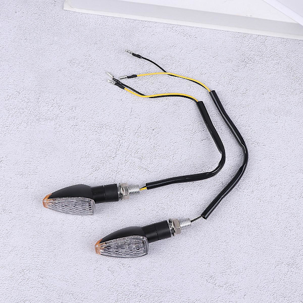 1 Par LED Motorcykel Blinkers Modifierad Blinklampa Praktisk Motorcykel Blinkers (Svart Skal, Transparent Lins)