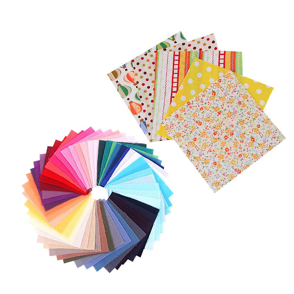 100 st 10x10cm DIY Handgjorda Patchwork Bomulls Tyger Tygmaterial för Sömnad Scrapbooking Quiltning (Slumpmässig Stil)