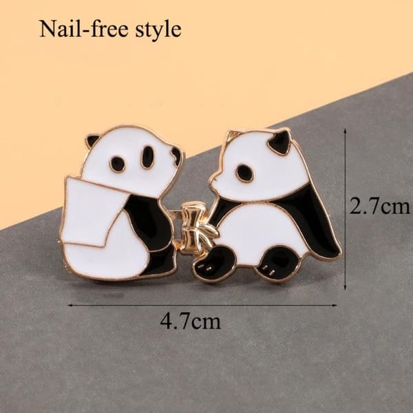 Jeansknapper Ingen søm Metallknapp GULL PANDA PANDA gull