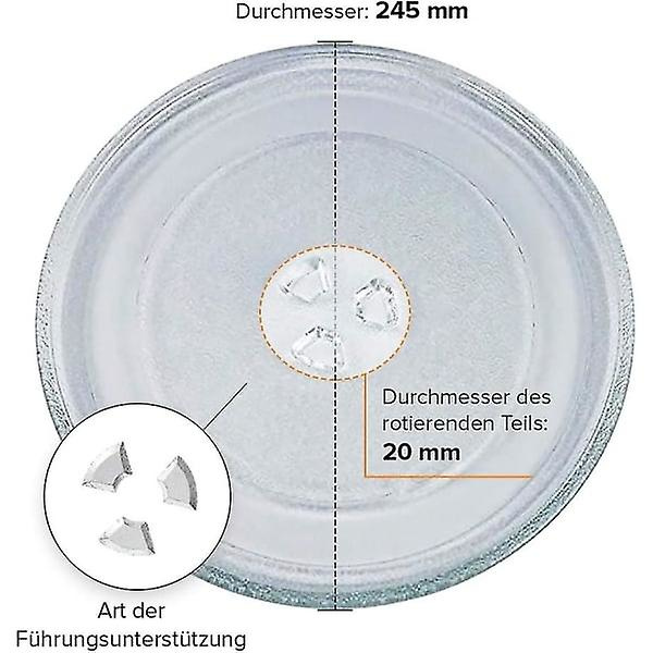 Drejetallerken til mikroovn 24,5 cm Mikroovnsplade Glas drejeskive R