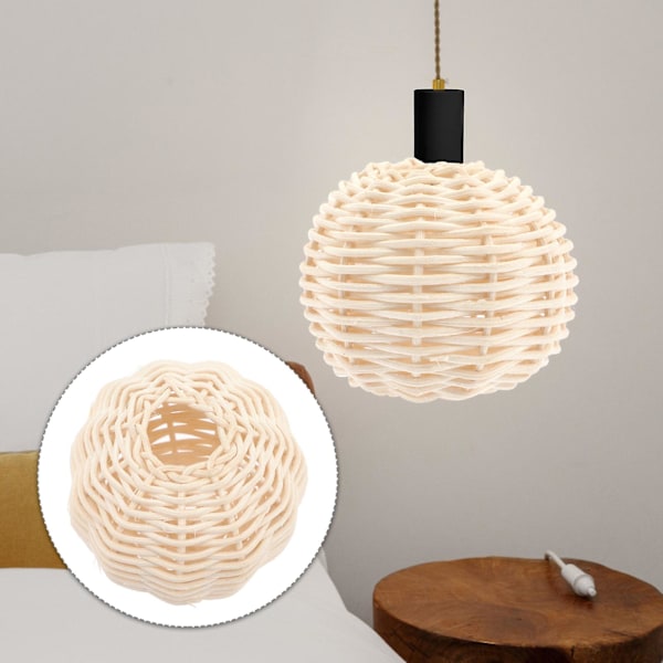 2 st vävda lampskärmar, utsökt ljusskydd, rottingvävda lampskärmar, lampdekoration