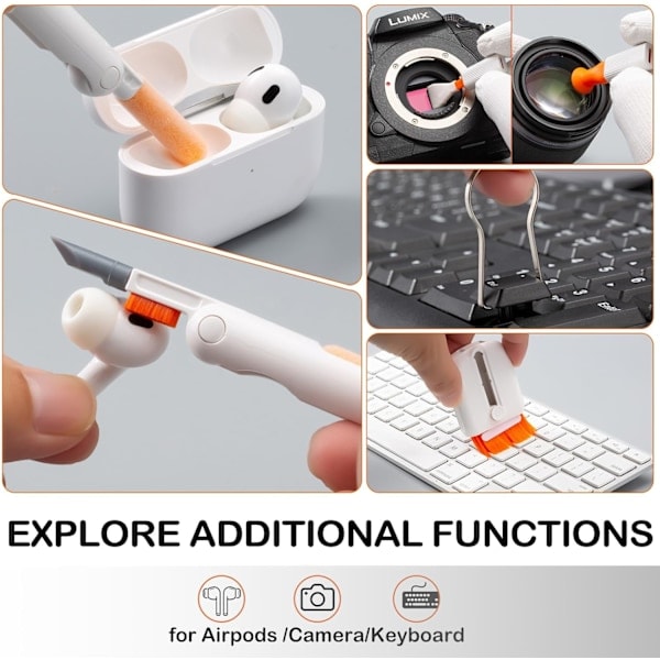 Elektronikrengöringskit (25-i-1), rengöring för mobiltelefon, AirPods, bärbar dator, tangentbord, skärm