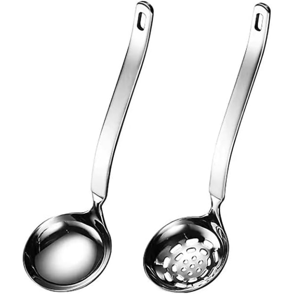 Soppslev Metall SUS304 Rostfritt Stål Slev Sked Och Hålslev Set Soppslev Med Hål