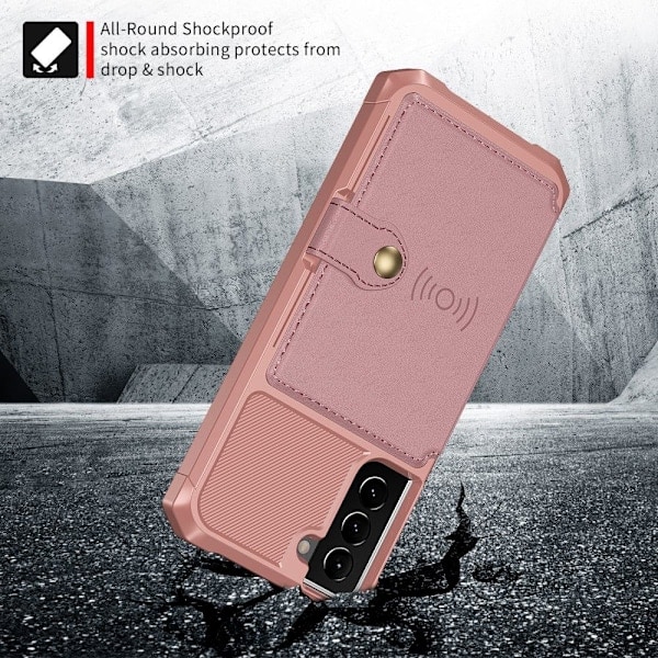 Samsung Galaxy S22 Plus Kuori Magneettisella Lompakolla Ruusukulta