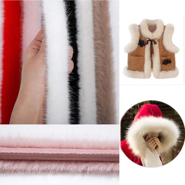 Fuskepelsbånd Fluffy Trim ROSA