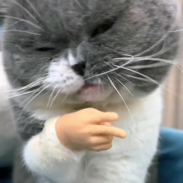 {PL}Mini Hænder til Katte, Små Hænder til Katte Krydsede, Små Foldede Hænder til KattepoterBY