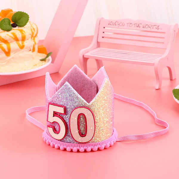 Gradienta Regnbåge Partyhattar Födelsedagshättor Dekorativa Partyhuvudbonader (50 År Gammal)