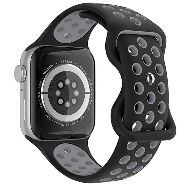 Urheiluranneke Kaksivärinen Apple Watch 42/44/45/49 mm (M/L) Musta/Harmaa