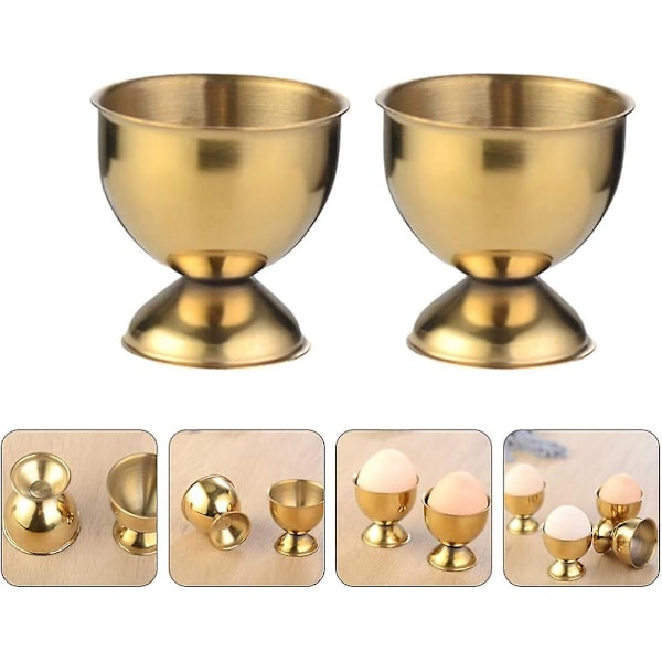 4-pack Köksredskap för Kokta Ägg, Äggbricka, Äggkoppar, Äggställ, Guld, 4,7*4,7*4,7cm
