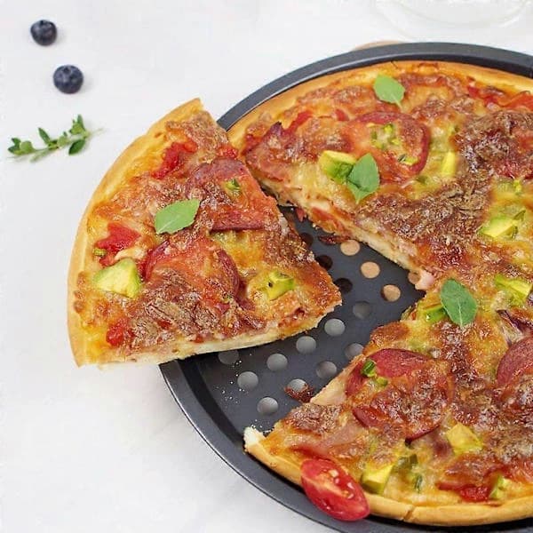 {PL}10 tommer fleksibel silikone kageform bageform rektangulær høj densitet lufthuller nonstick pizza brødform bakke