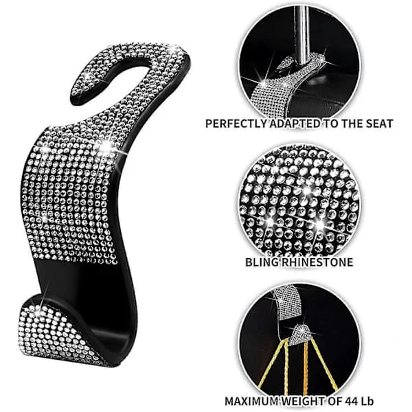 [PL】4 kpl Auton Koukut Bling Strassi Auton Koukut Naisille - Hopea