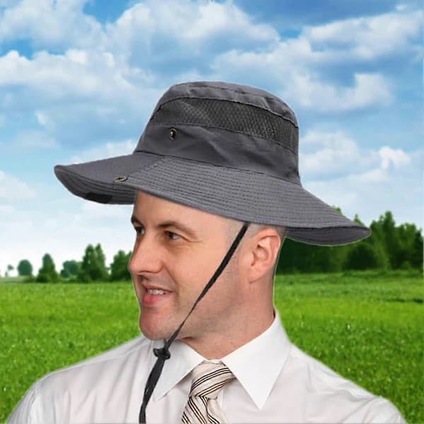 {PL} Vandrehat Bredskygget Solhat Herre Bucket Hat til Udendørs Mode Havearbejde