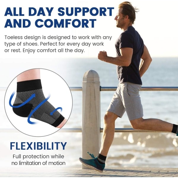 Plantar Fasciitis fodstøttestrømper, Goosehill ankelstøtte kompressionsstrømper fodærmer til ankel, ømme fødder og hælspændingslindring (M)