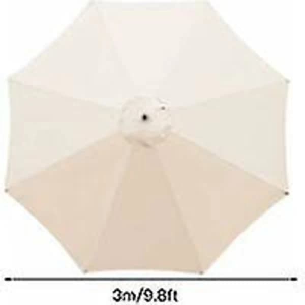 {PL}Replacement Canopy for 8-Rib, 3m Parasol - Waterproof, UV Protective, Beige Fabric