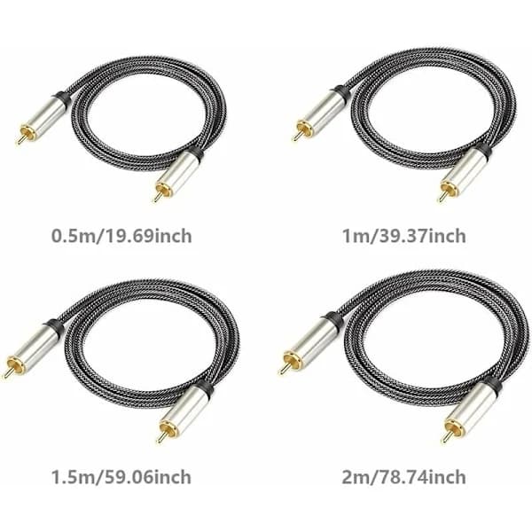 HiFi koaksial digital lydkabel RCA han til han 1,5m sort