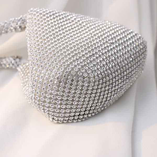 Dame Rhinestone Clutch-Taske til Aftenfester Glitrende Trekant P[PL]