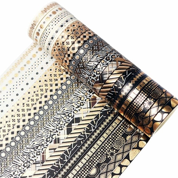 Washi Tape Set Dekorativ Washi-tejp Glitter Limtejp Dekorativ Tejp för DIY-pyssel Scrapbooking 20 Rullar