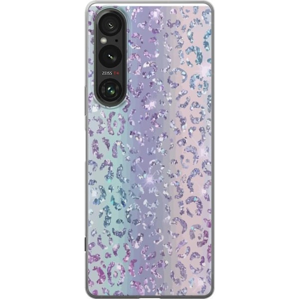 Sony Xperia 1 V Läpinäkyvä Kuori Glitter Leopard