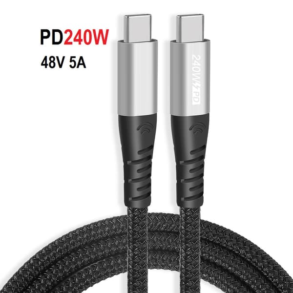 Premium 1m flätad 48V 5A USB Type-C till USB Type-C PD 240W snabbladdande USB-C datakabel【COPL】