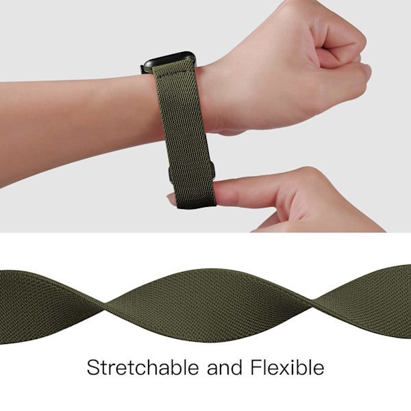 2-pack armband för Apple Watch 45 mm 44 mm 42 mm, loop för iWatch SE Ultra Series 8 7 6 5 4 3 2 1, svart/grön