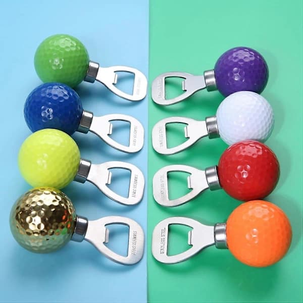 Golfbold Flaskeåbner Rustfrit Stål Greb Øl- og Vinåbner Gave til Golfentusiaster Hvidguld Gold