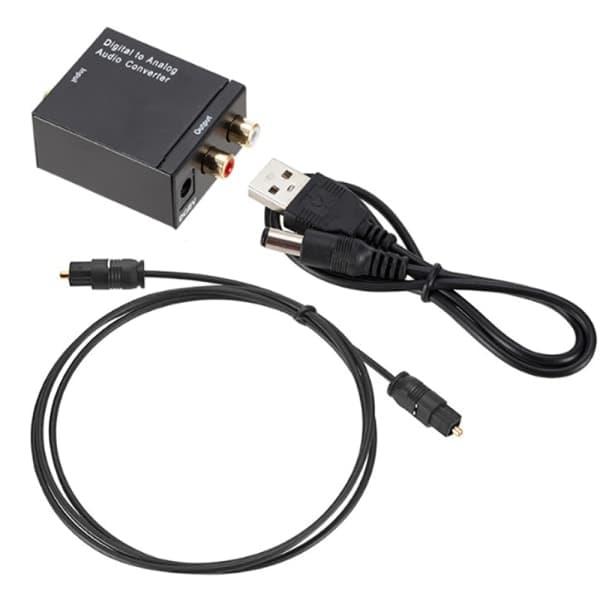 Digital til lydkonverter Optisk RCA LR lydadapter Sort