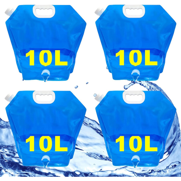 Hopfällbar vattenpåse 10 liter, perfekt för nödsituationer och camping, BPA-fri