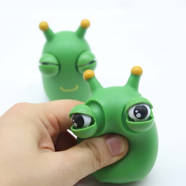 Set med 2 gröna squeeze-leksaker, tecknade squeeze-leksaker, roliga squeeze