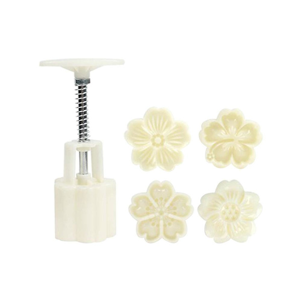1 Set Manuell Grön Bönkaka Bakformar Handpressade Månkakaformar (Vit)