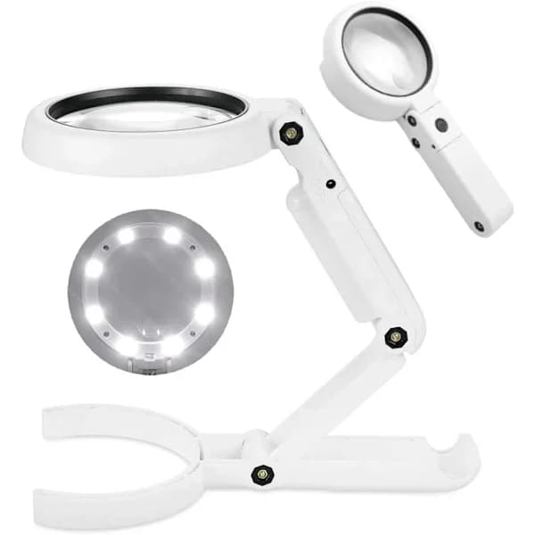 {PL} Forstørrelsesglass 5X, 8 LED-belysning