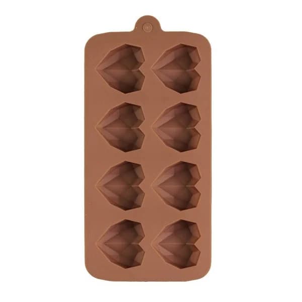 {PL} Silikonform for baking - 8 hjerter brun