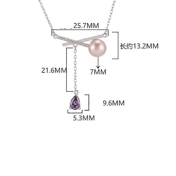Dame Halskjede Dusk S925 Perle Zirkon Kragebenskjede For Utstilling