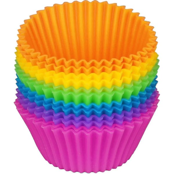 Silikone Cupcake Bageforme 6-pak, Genanvendelige Non-stick Muffin Cupcake Forme Holdere Sæt Til Fest Halloween Jul, Let Rengøring Kage Muffin Mo-Y