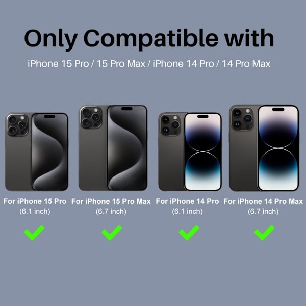 NORTHJO iPhone 14 Pro/Pro Max/15 Pro/Pro Max Linssisuoja 2 KPL Musta