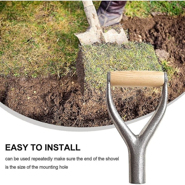 31mm Innerdiameter Järnspadehandtag Y-handtag Bra Handskydd Stark Trädgårdsspade i Järn